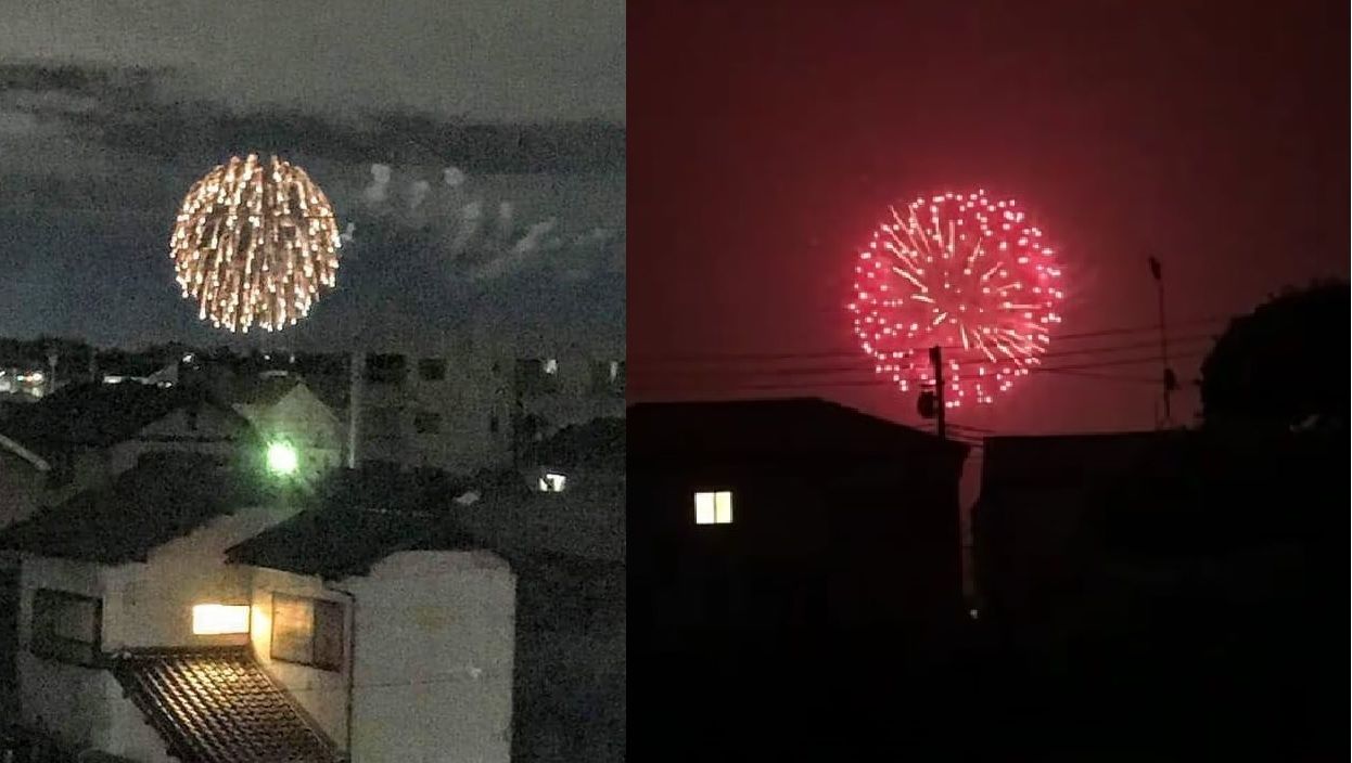 La compatriota Sara Núñez envió imágenes de como en Japón festejan haber terminado el estado de emergencia con fuegos artificiales.