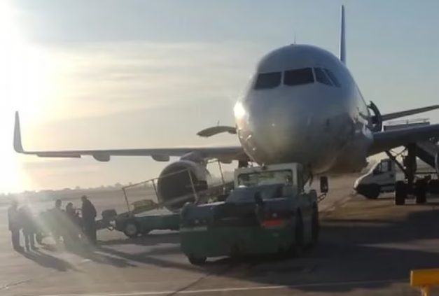 El avión evacuado en la provincia de Córdoba